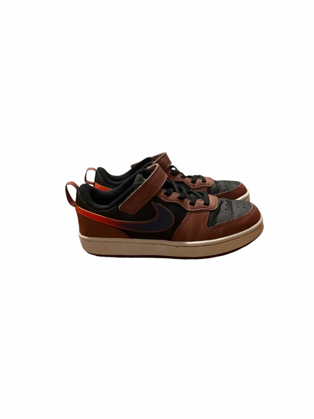 Nike Court Borough Low Recraft Sneaker in Brown, Black and Blue Accents